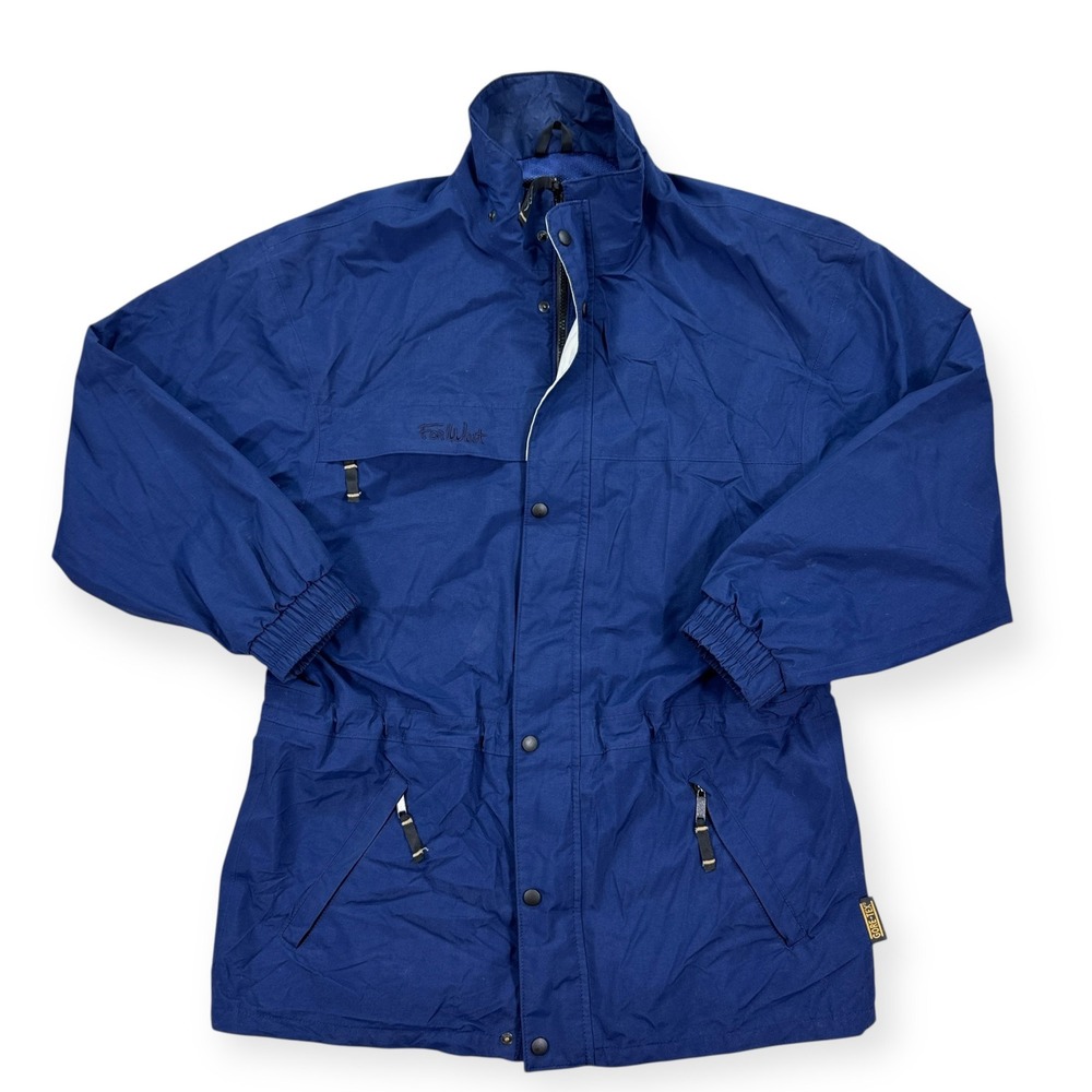 Vintage Far West Jacket Men's Large Blue Gore-Tex Rain Full Zip Waterproof‎ Gorp